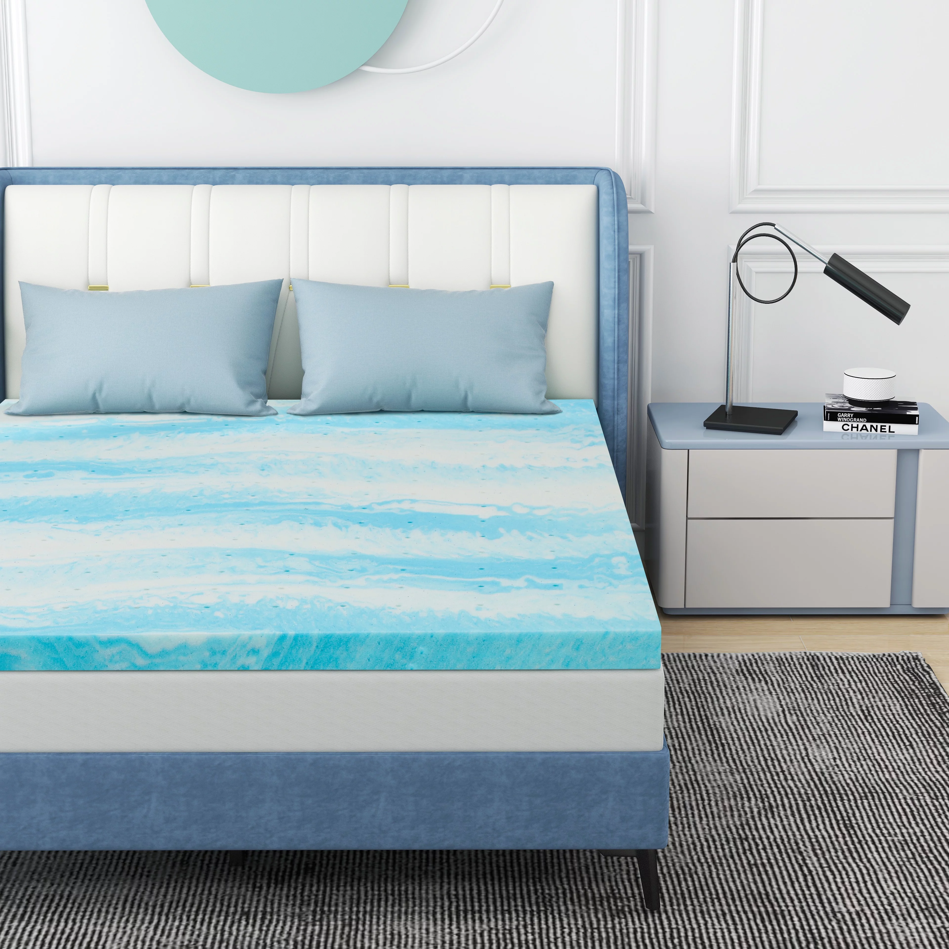 2 Inch Mattress Topper, Queen Gel Memory Foam Mattress Topper in a Box - Curated Treasures Market