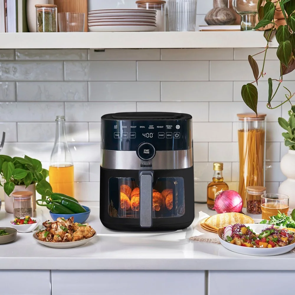 Bella Pro Series - 6-qt. Digital Air Fryer with Window - Black 6507324
