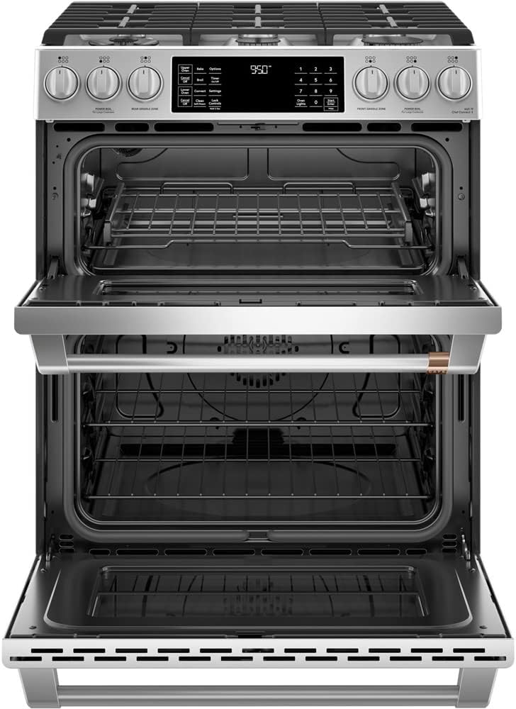 GE C2S950P2MS1 Cafe 30 inch Smart Double-Oven Range With Convection Bundle with Premium 3 YR CPS Enhanced Protection Pack