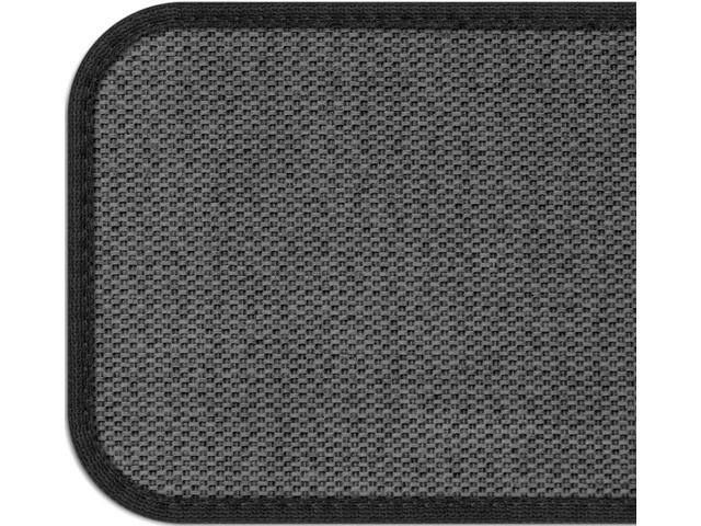 Set of 15 Skid-Resistant Carpet Stair Treads Black Ripple