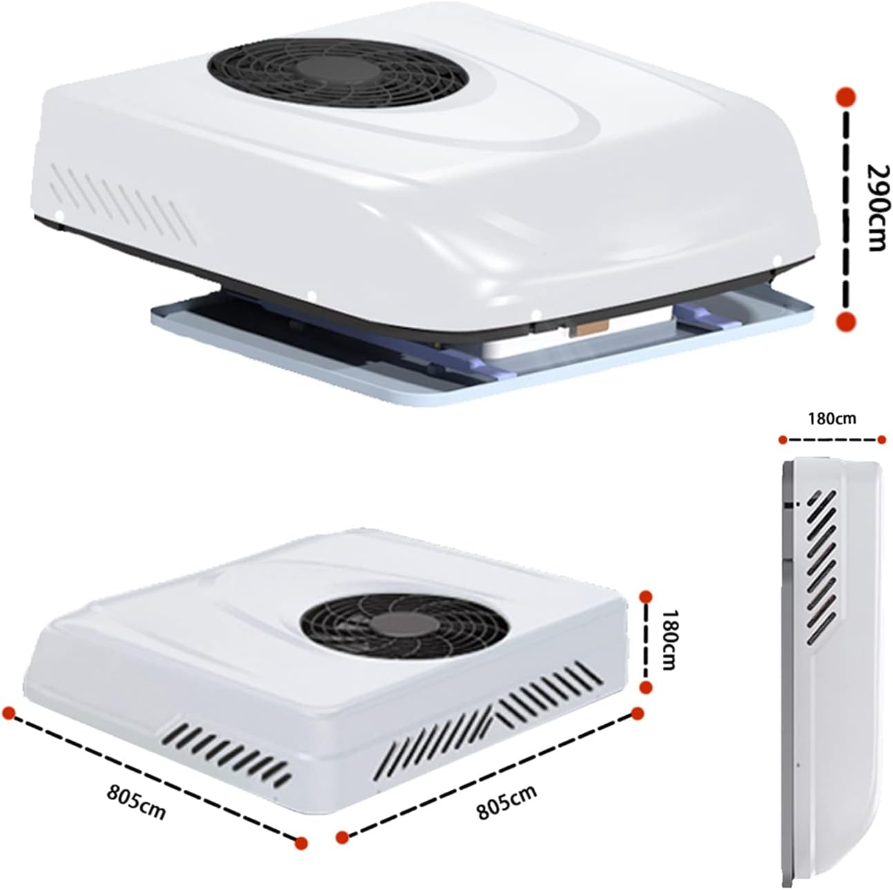 RV Rooftop dc Air Conditioner Unit 12 Volt, Treeligo High Efficient RV AC Unit-Cooling Only-Low Noise for Car RV Truck Camper