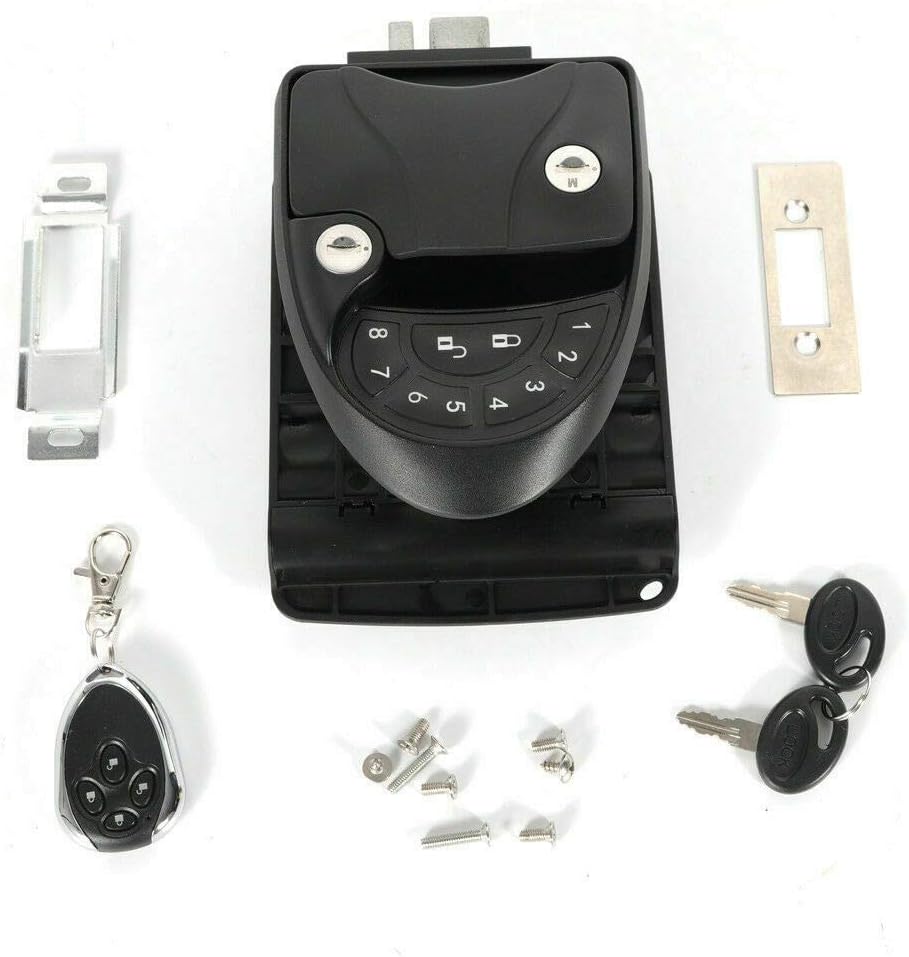Metal Electronic Lock, RV Keyless Entry Door Lock Latch Handle Kits Knob Deadbolt Camper Trailer