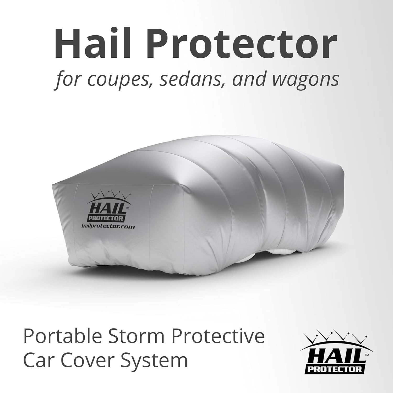 HAIL PROTECTOR CAR2 Size Portable Car Cover System for Coupes, Sedans and Wagons