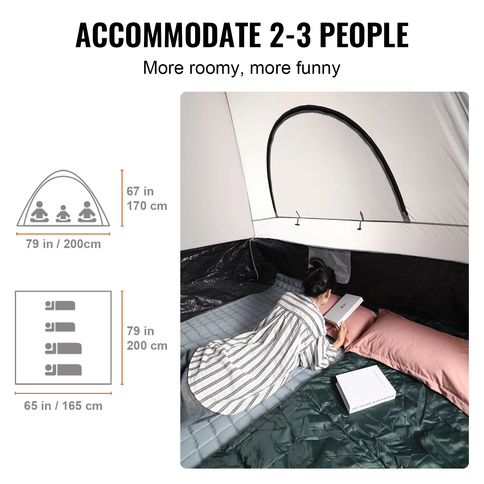 BENTISM Truck Tent 6.4'-6.7' Waterproof Spacious Pickup Truck Bed Tent with Rainfly Carry Bag for Camping Traveling Outdoor