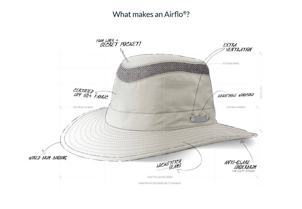 Tilley Airflo Broad Brim Outback - Khaki/Olive/7 1/4