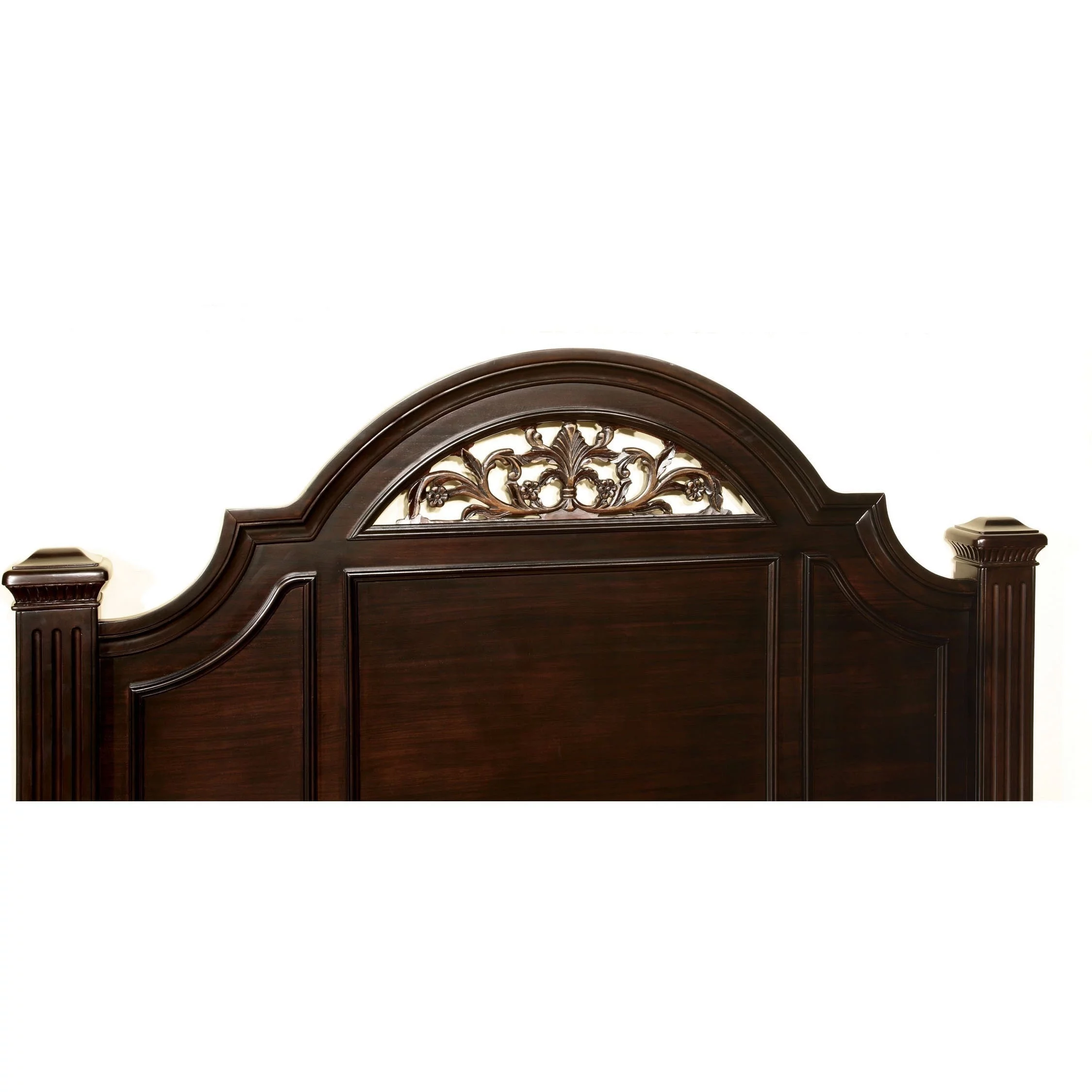 Furniture of America  Vame Traditional Solid Wood Four Poster Bed Dark Walnut King Traditional, Rustic