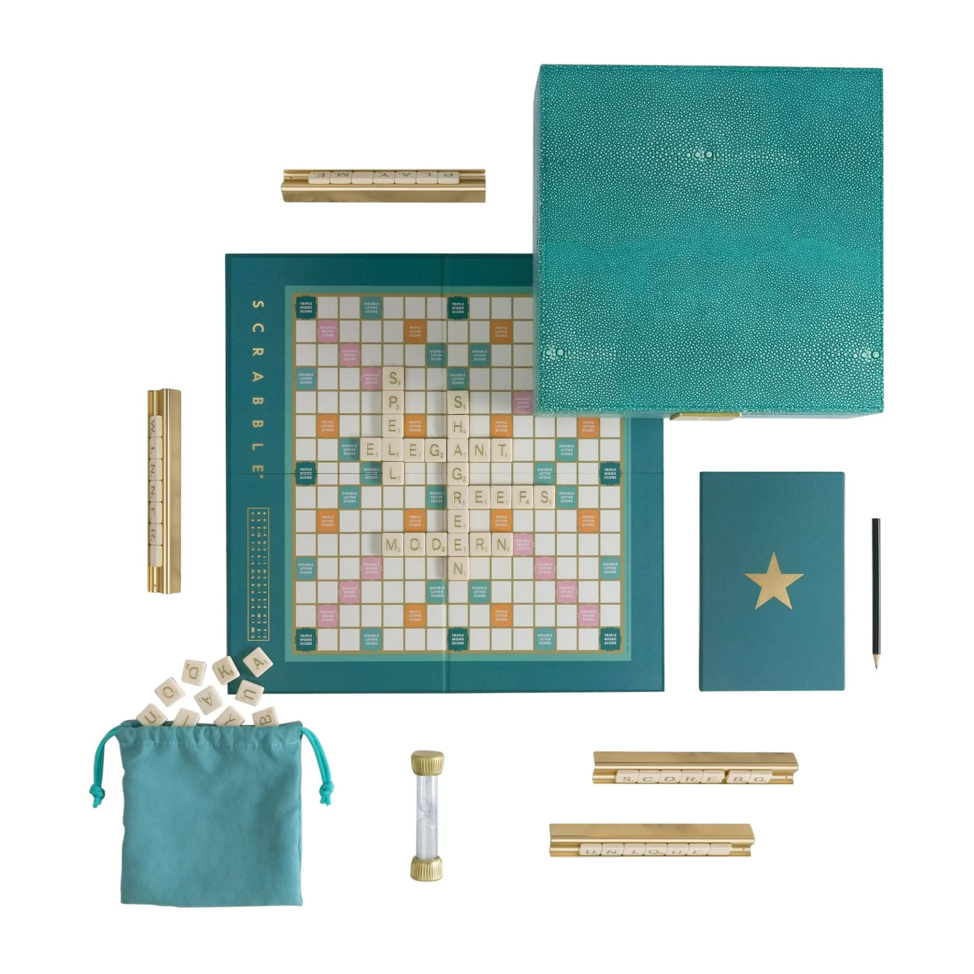 WS Game Company Scrabble Del Mar Shagreen Edition - Curated Treasures Market