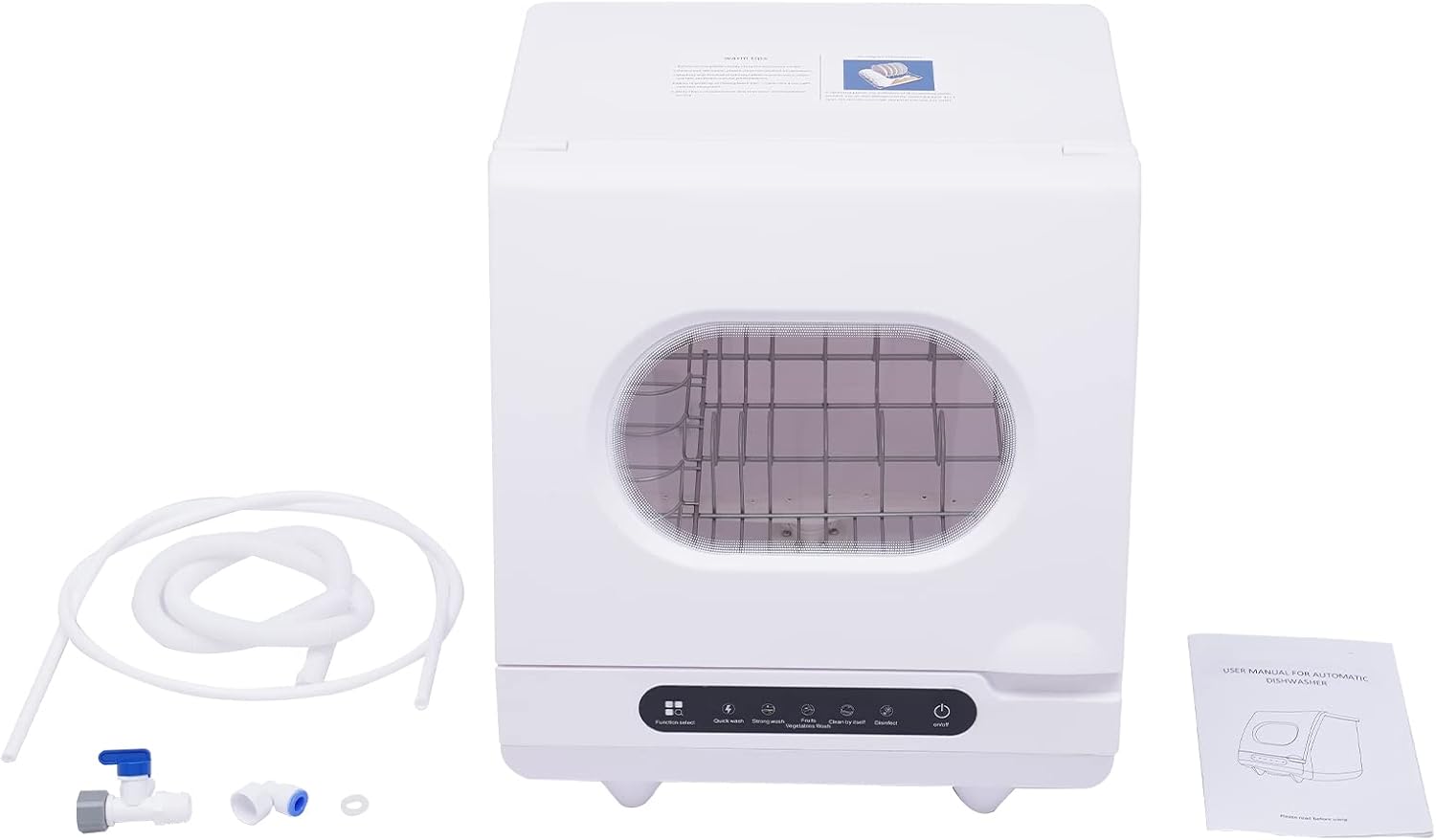 Countertop Dishwasher 1200W, Portable Mini Countertop Freestanding Compact Table Top Dishwasher with 5 Washing Programs and 360°Spray Arms for Apartments Dorms, White