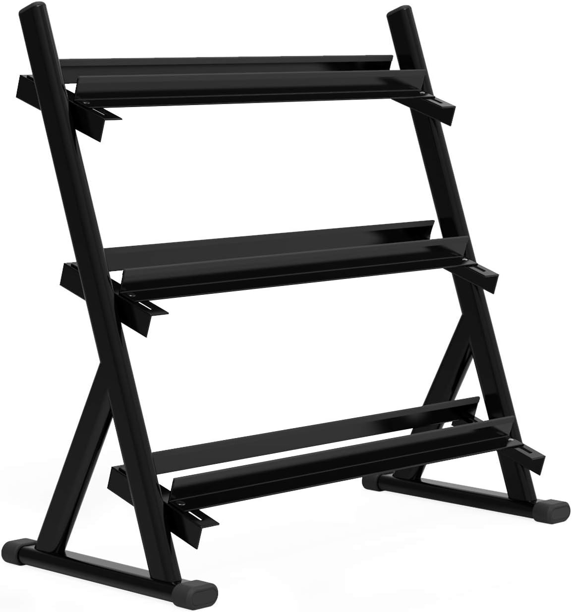 Cozy Castle 3 Tier Metal Steel Dumbbell Rack, Weights Storage Rack for Dumbbells, Dumbbell Rack Stand, Free Weight Stand