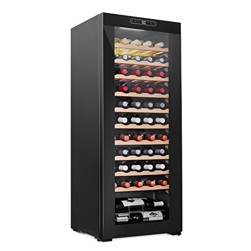 Schmecke 55 Bottle Compressor Wine Cooler Refrigerator | Large Freestanding Wine Cellar | 41f-64f Digital Temperature Control Wine Fridge For Red, White, Champagne or Sparkling Wine