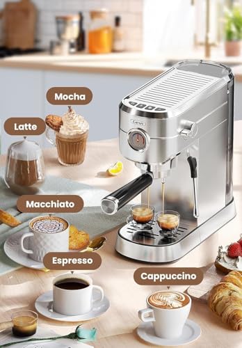 Gevi Espresso Expresso Machine 20 Bar with Auto Milk Frother, Professional Espresso Maker with Steam Wand, Compact Stainless Steel Cappuccino & Latte Machine, Gift for Coffee Lover, Home Baristas