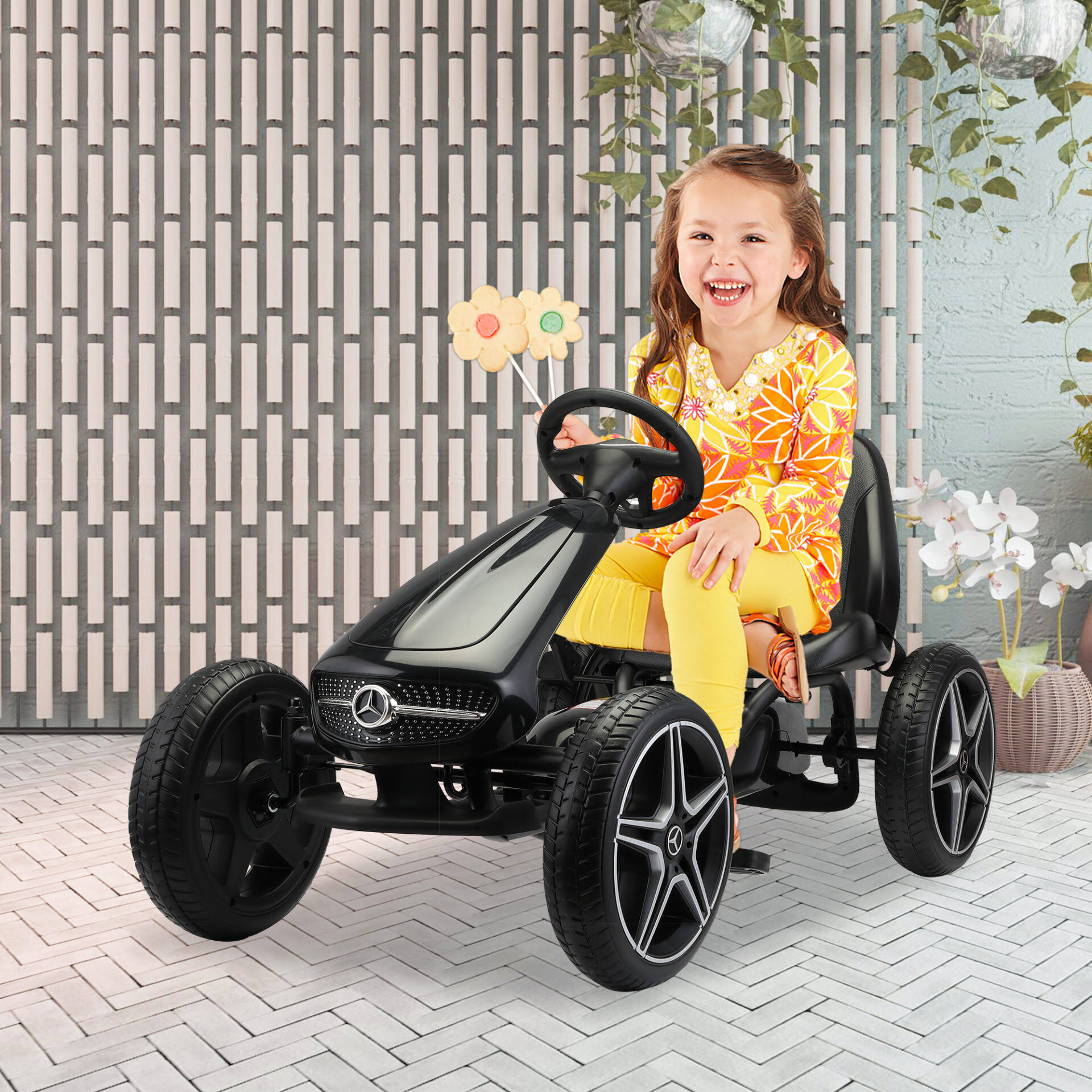 Mercedes Benz Kids Go Kart Ride on Car for Children, Black
