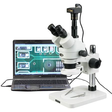Amscope 7X-45X Dissecting Circuit 144-LED Zoom Stereo Microscope with 3MP Digital Camera