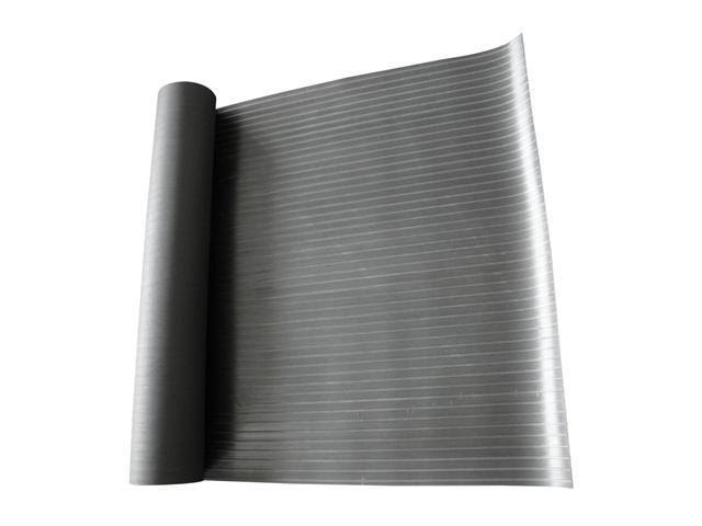 Rubber-Cal 03_168_W_CO_10 Black Composite Rib Corrugated 4 ft x 10 ft Anti-Slip Rubber Floor Mat