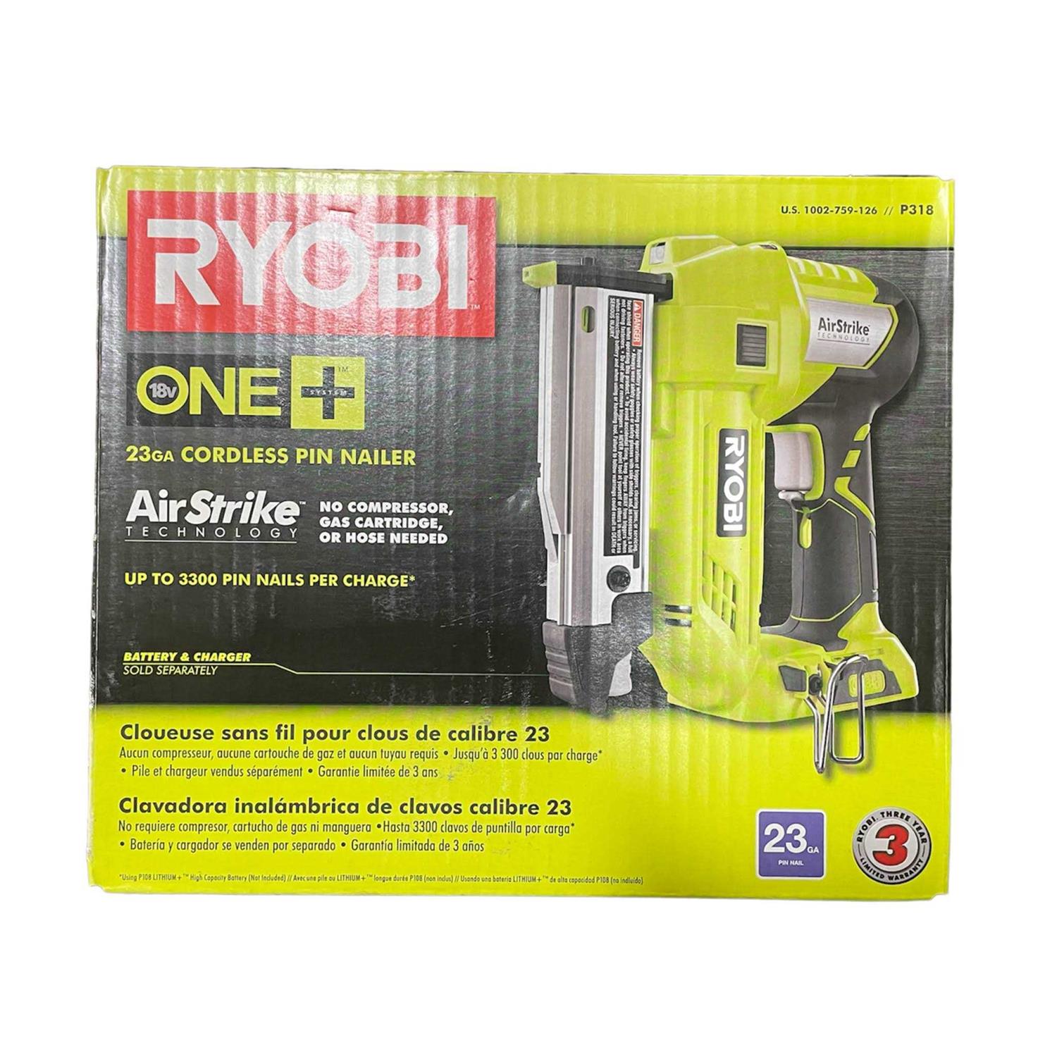 Ryobi One+ Cordless AirStrike 23-Gauge 1-3/8 Headless Pin Nailer - Shop Hardware Tools Online Store