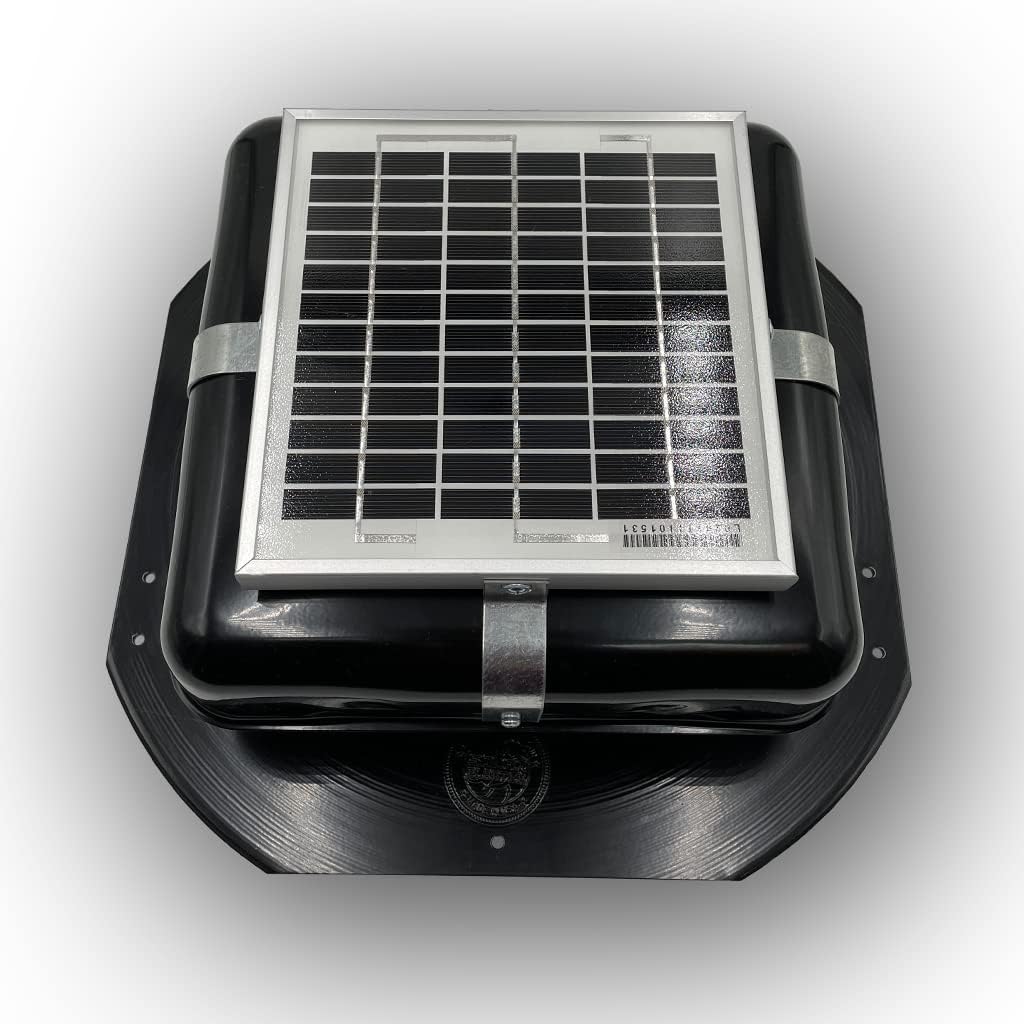 Solar RoofBlaster 2.0 with Black Vent | Solar Attic Vent | Solar Roof Vent | Solar Roof Attic Fan | New and Improved Design