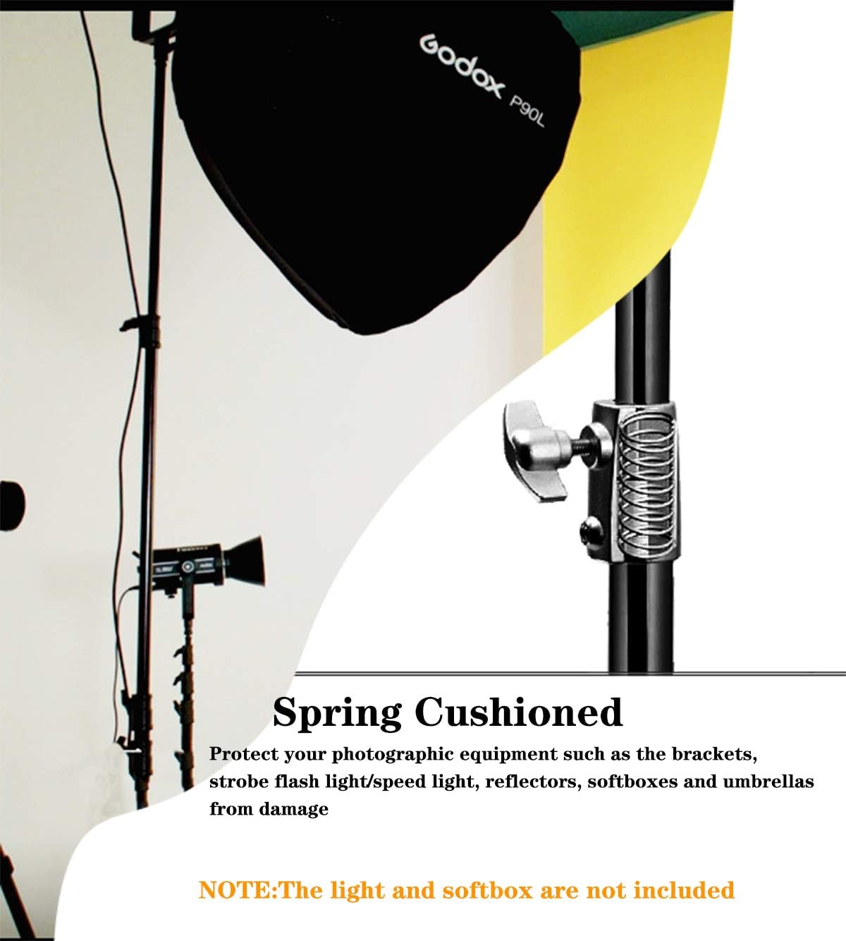 Godox Heavy Duty Aluminum Photography Light Tripod Stand for Studio Photography Lighting, Backgrounds, Monolights, Strobe Flash - 286CM, 112 Inches Pack of 2