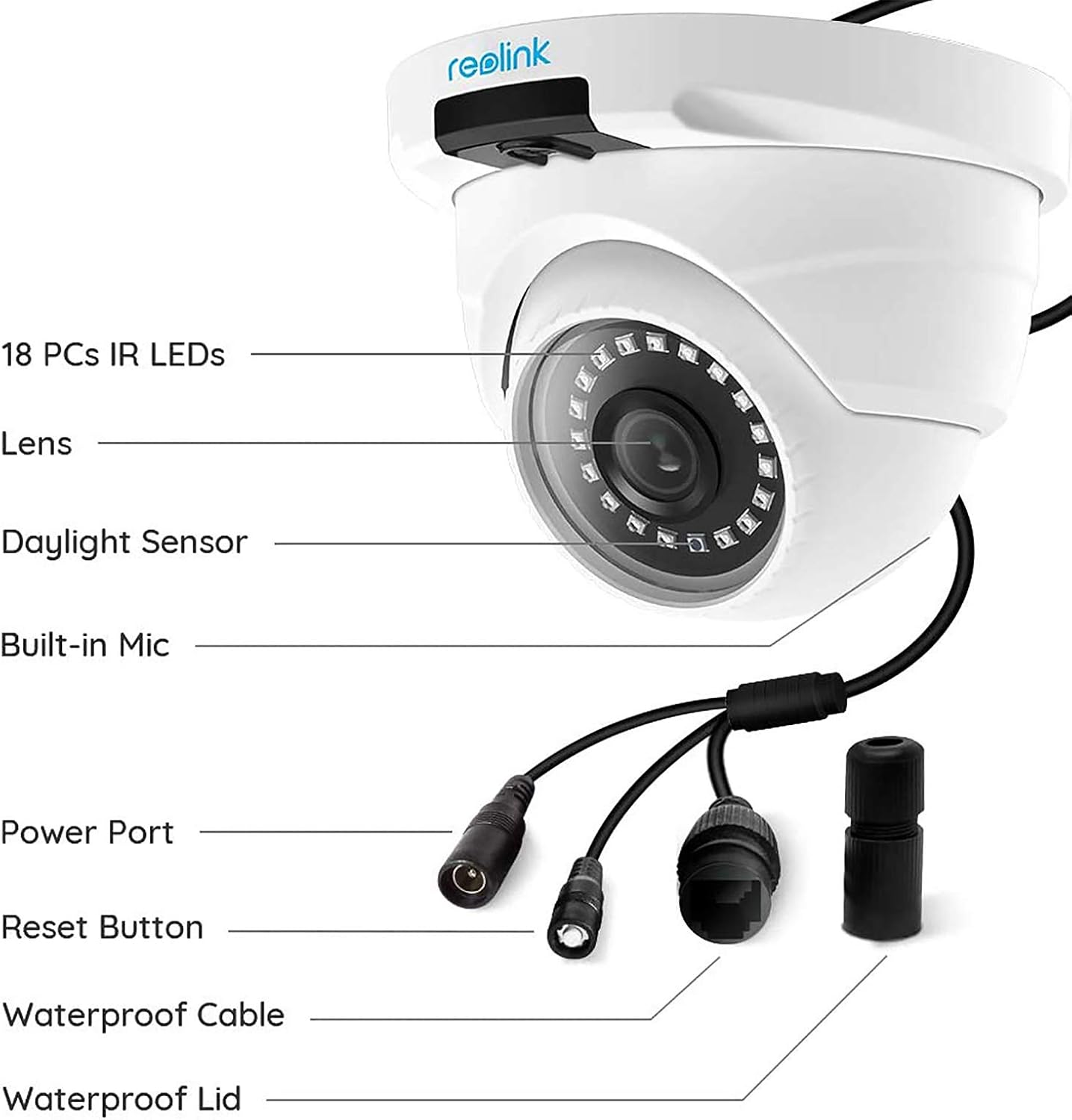 REOLINK 4MP PoE IP Camera, Add-on Outdoor Video Surveillance Cam to Home Security System, ONLY Work with Reolink POE Camera System and NVR, Third Party Incompatible, D400