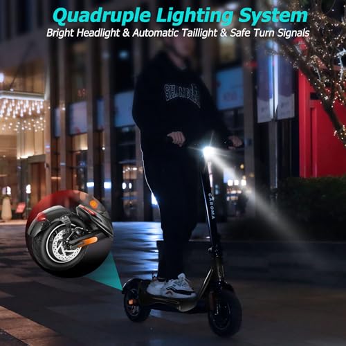 Caroma Electric Scooter Adults, 850W Motor, Max 36 Mph & 30-37 Miles Long Range, 10 Inch Run-Flat Tires, Folding E-Scooter with Dual Motor and Dual Brakes, Smart Control
