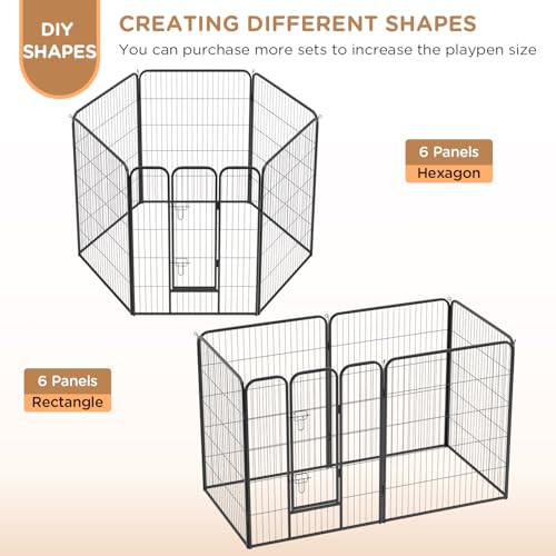 BestPet Dog Playpen Indoor 40 inch 16 Panels Metal Dog Pen Pet Dog Fence Outdoor Exercise Pen with Doors,Pet Puppy Playpen for RV Camping Yard, Black