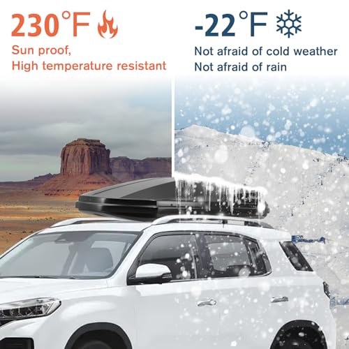 White Rooftop Cargo Box Carrier Large 21 Cubic Feet Car Top Mount Travel Luggage Storage,Dual Side Opening,Heavy Duty Waterproof Roof Storage Box Extra Keys,75.98" L x 31.5" W x 14.96" H