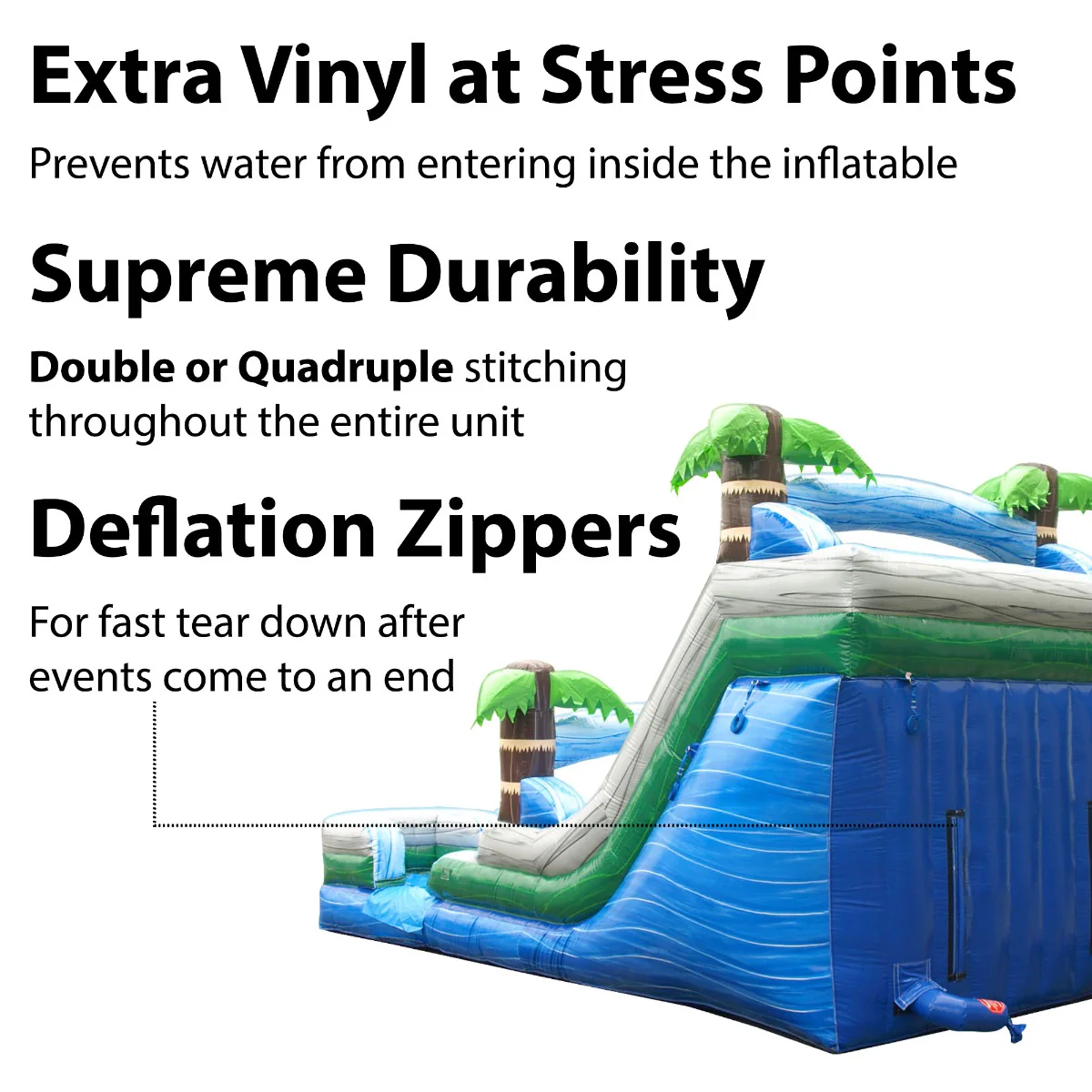 TentandTable Commercial Inflatable Water Slide, Rainbow Double Lane with Blower, 13'