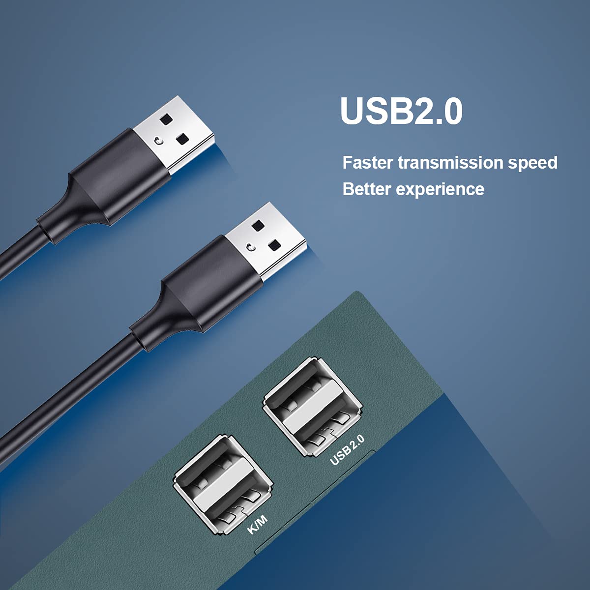 KVM Switch HDMI 2 Port, 4K@60Hz with 2 USB 2.0 Hub and Hotkey Switch Supported, USB HDMI Switch for 2 Computers Share Keyboard Mouse and one HD Monitor, with 2 HDMI and 2 USB Cables