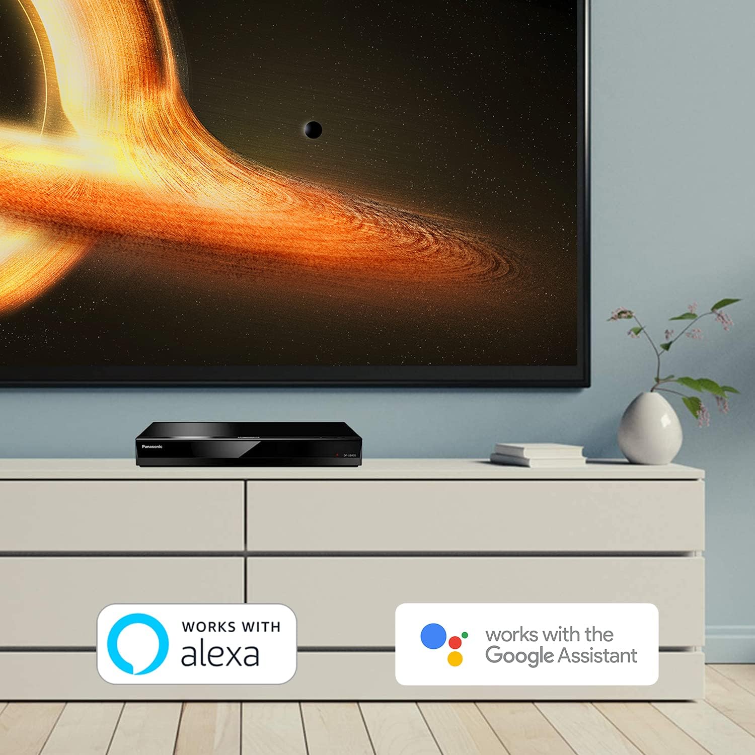 Panasonic Streaming 4K Blu Ray Player, Ultra HD Premium Video Playback with Hi-Res Audio, Voice Assist - DP-UB420-K (Black)