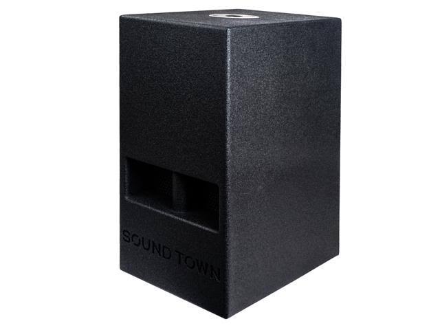 Sound Town 2-Pack 10x22 1200 Watts Powered PA DJ Subwoofers with Folded Horn Design, Black (CARME-110SPW-PAIR)