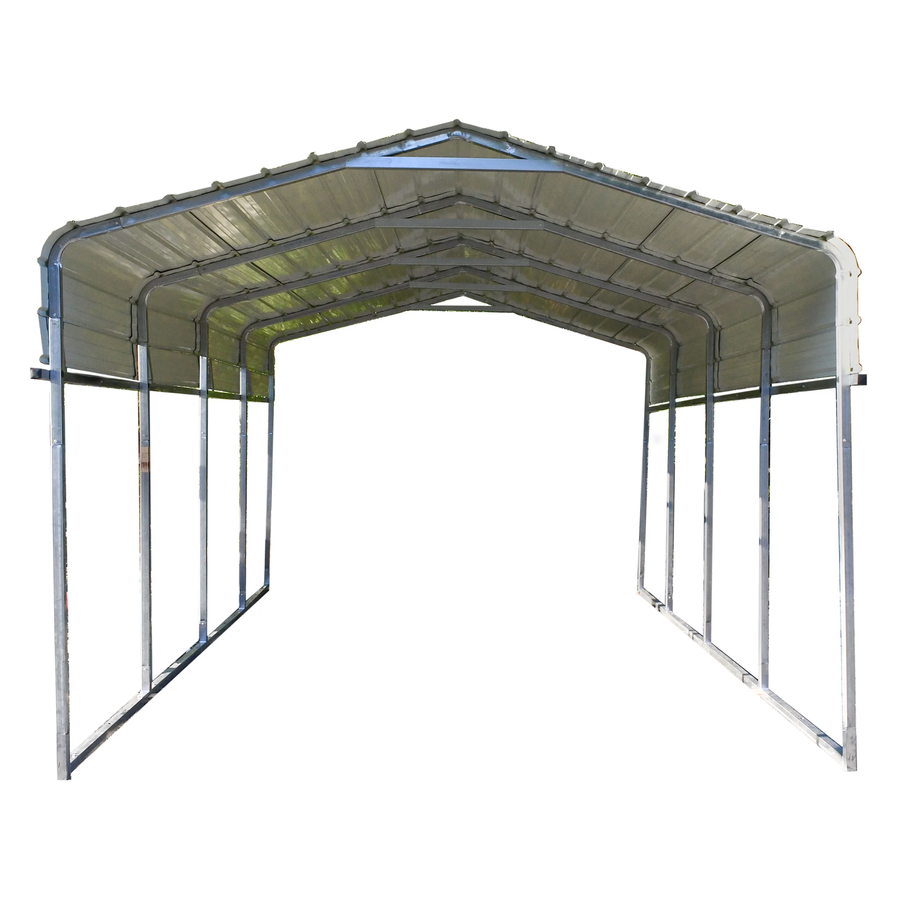 ALEKO Galvanized Steel Carport Canopy Shelter 12W x 25L x 10H ft. Grey - Curated Treasures Market