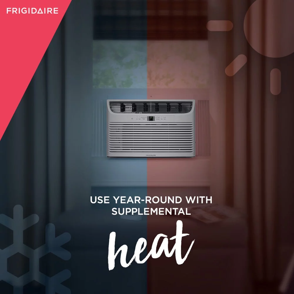 Frigidaire 11,000 BTU 500 Sq. Ft.  Window Air Conditioner with Heater, White, FHWH112WA1