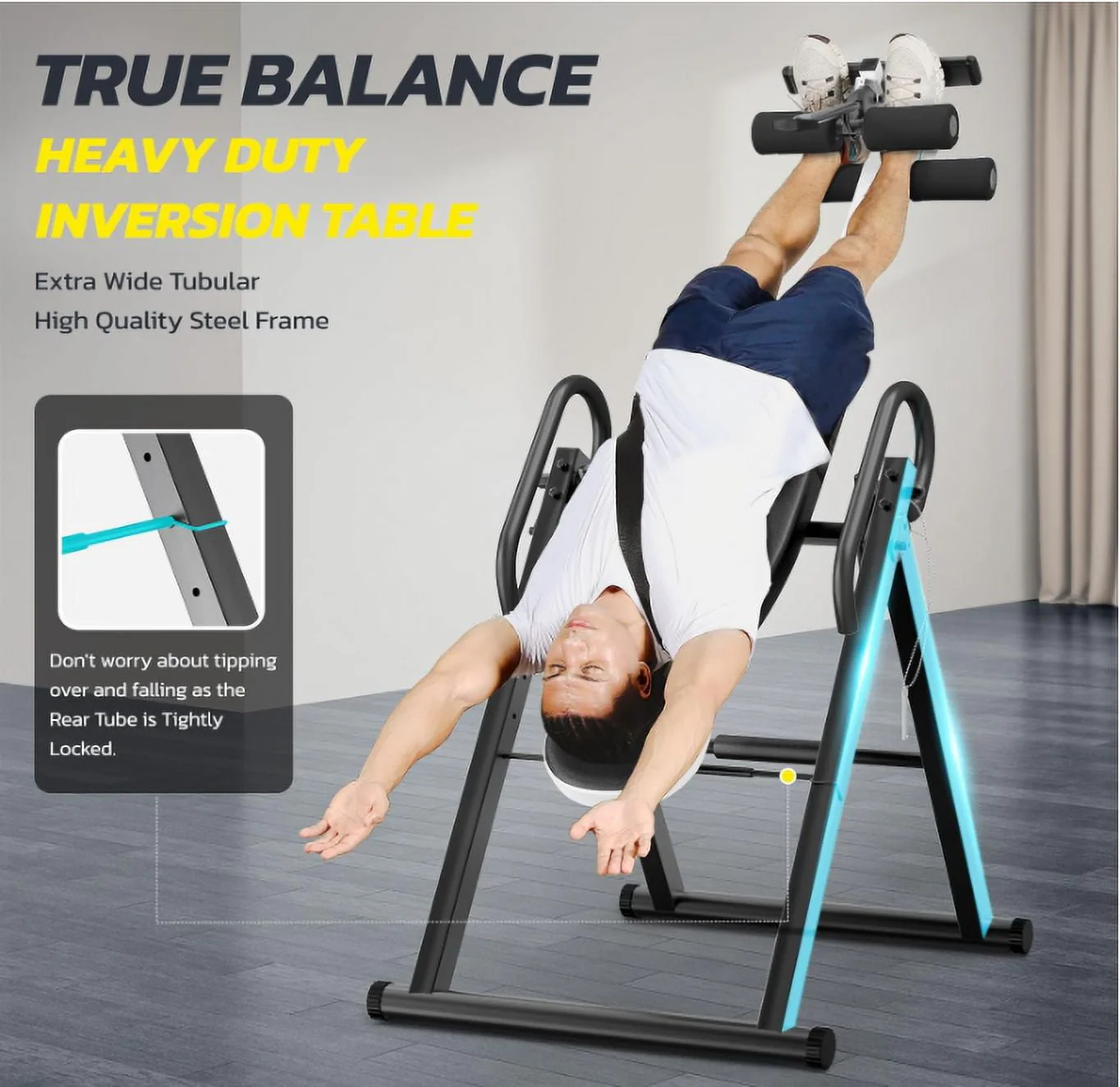 YOLEO Heavy Duty Inversion Table for Back Pain Relief with Adjustable Protective Belt 2023 Upgraded Inversion Foldable Heavy Duty up to 300 lbs