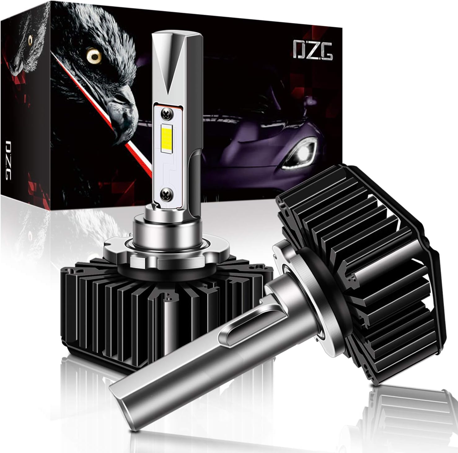 DZG D8S Led Headlights D8S Led Bulb 25W 6000K 7600LM Super Bright Conversion Kit for Original Car with D8S/D8R HID Bulb, 1 Pair Pack of 2