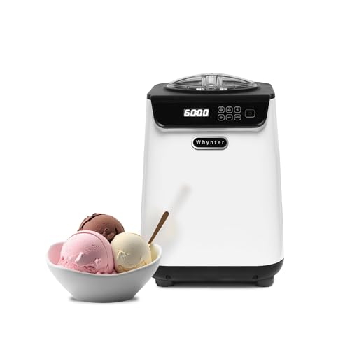 Whynter Ice Cream Maker Machine Automatic 2.1 Qt. Upright with Built-In Compressor, LCD Digital Display & Timer, No Pre-Freezing, ICM-201SB, Stainless Steel