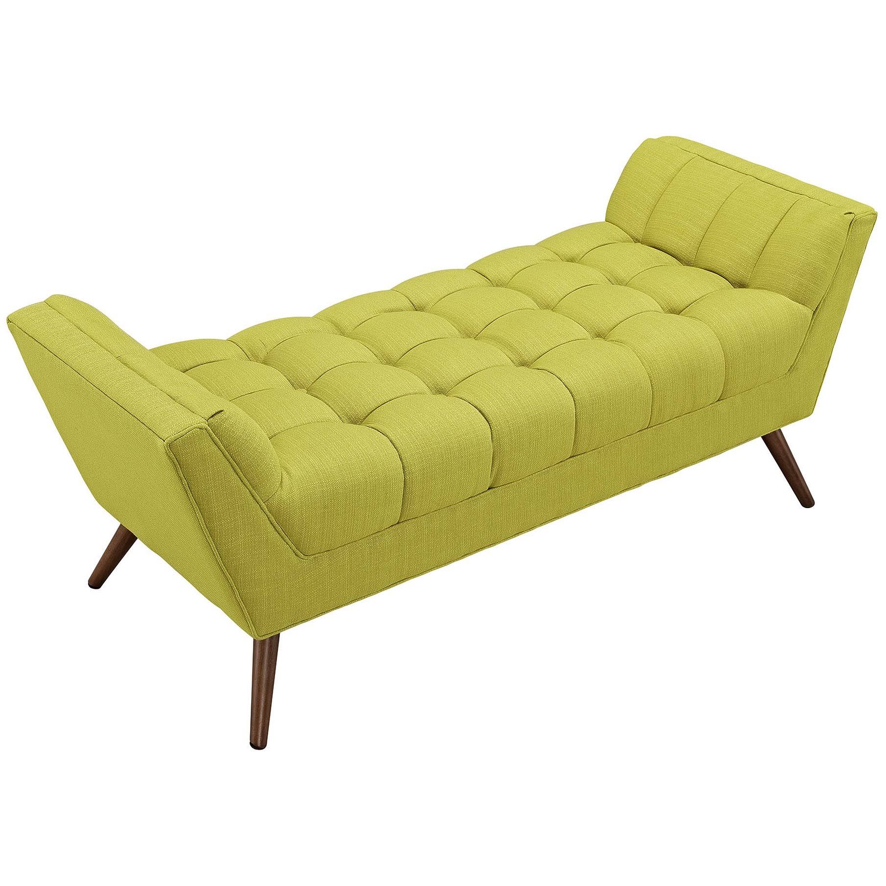 Modway Response Fabric Bench, Medium, Wheatgrass