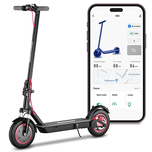 MoNiBloom E-Scooter Electric Kick Scooter w/LED Display and Bluetooth APP, Portable Folding Commuting Scooter for Adults & Teens