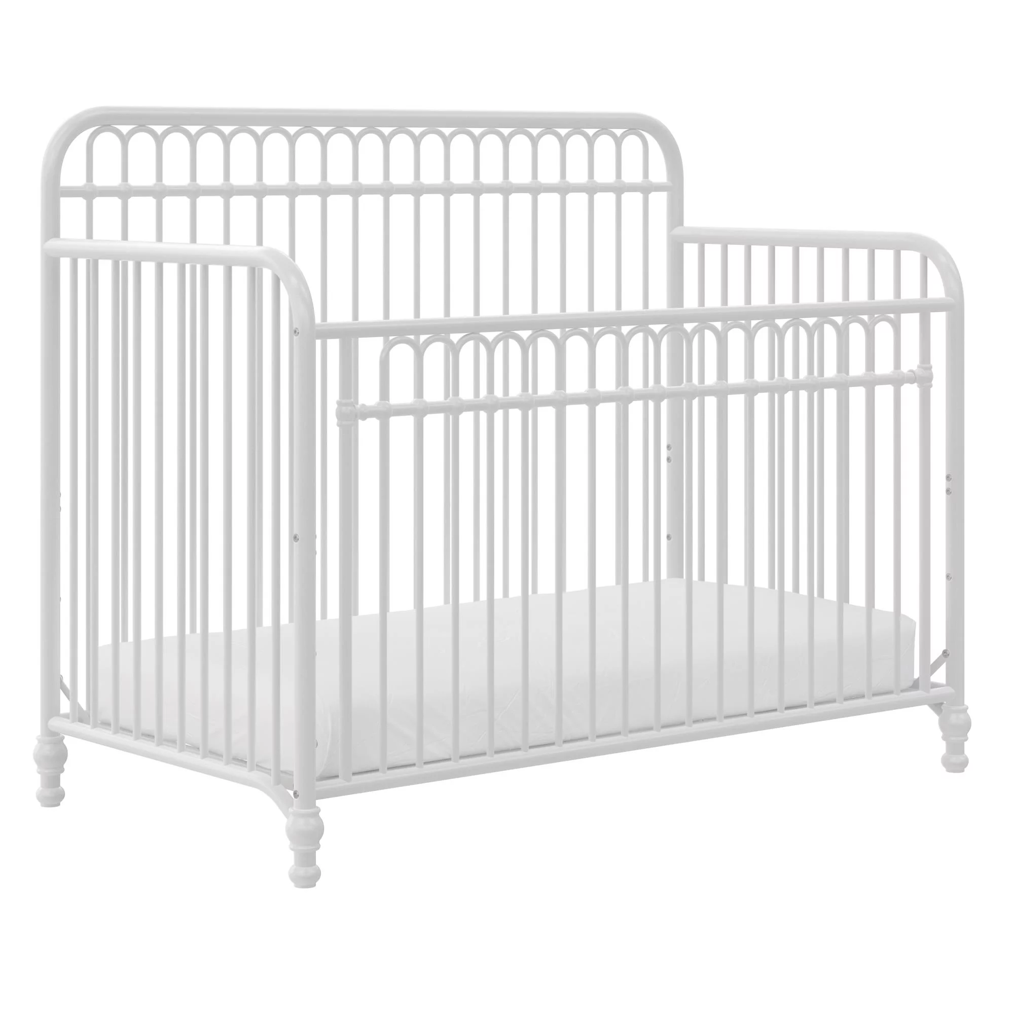 Little Seeds Ivy 3-in-1 Convertible Metal Crib, Off White - Curated Treasures Market