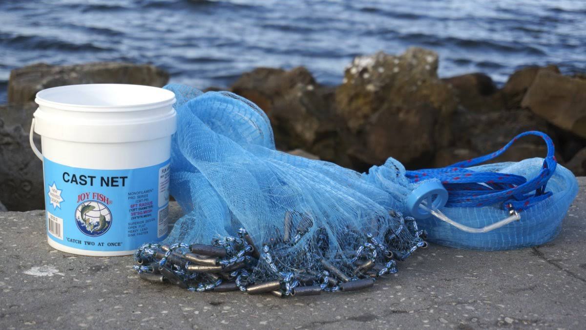 Joy Fish Cast Net - 3/8x22 Sq. Bait Mesh 6 ft