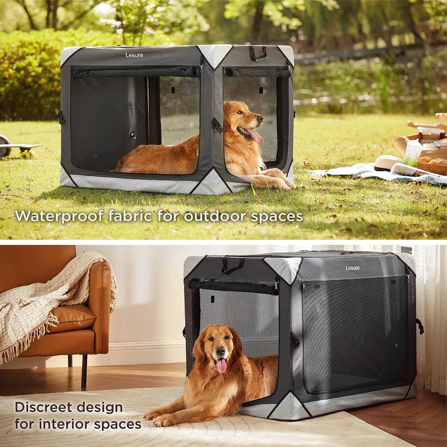 LE SURE Lesure Collapsible Dog Crate Portable Dog Travel Crate Kennel Dog - Pet Supplies online store