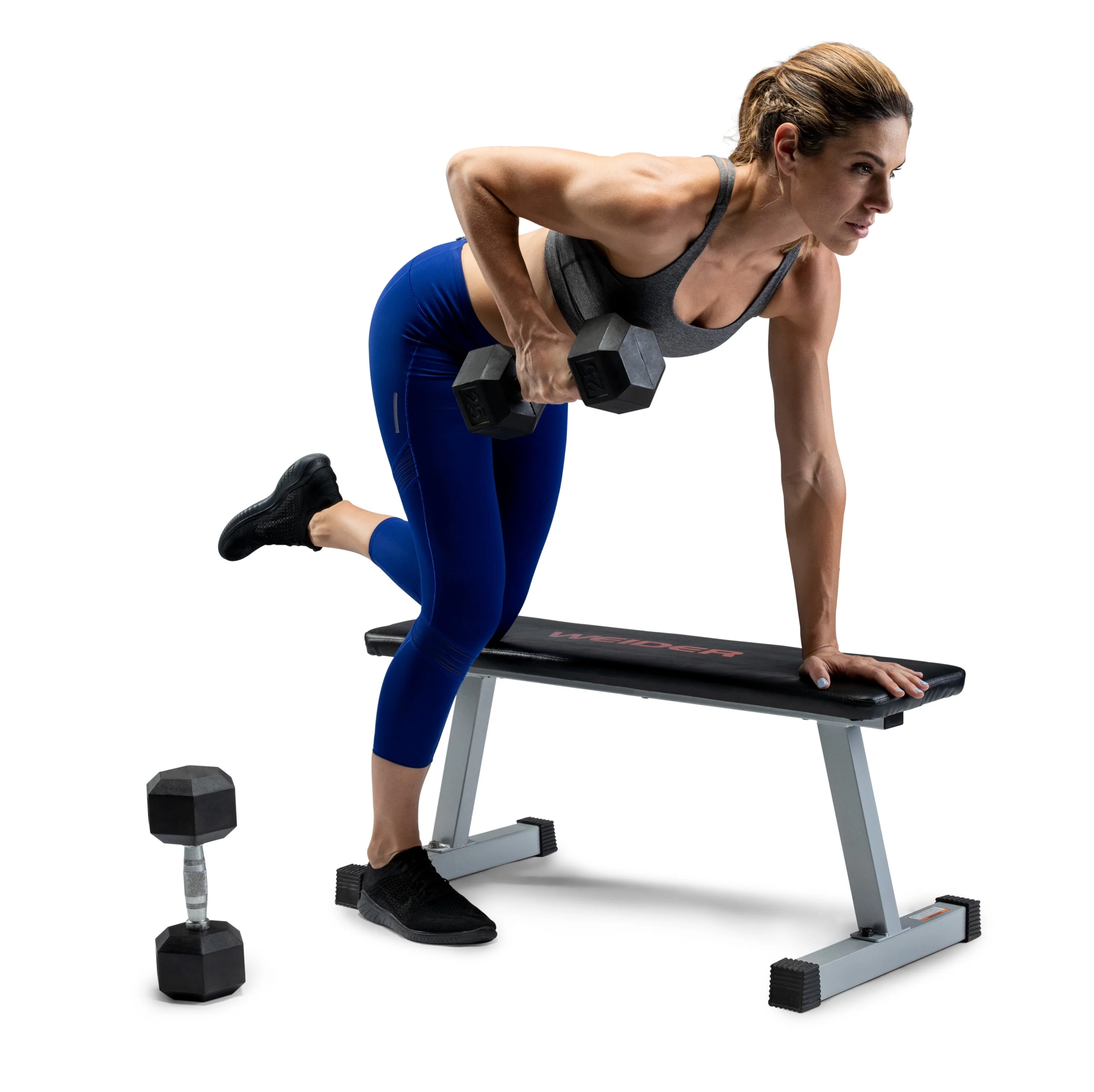 Weider, 25lb Rubber Hex Dumbbell, Single