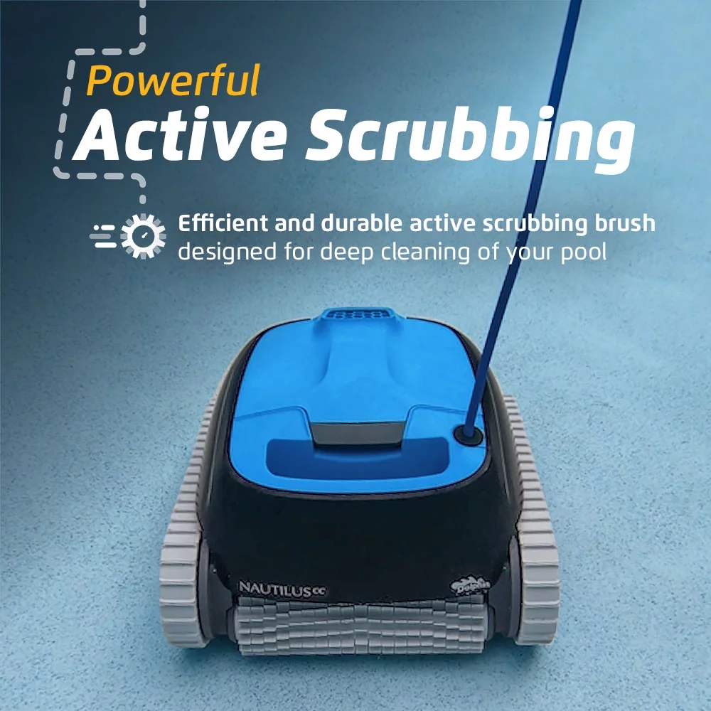 Dolphin Nautilus CC Robotic Pool Vacuum Cleaner with Ultra-Fine Filters — Captures Even the Smallest Debris — Ideal for Above/In-Ground Pools up to 33 FT in Length
