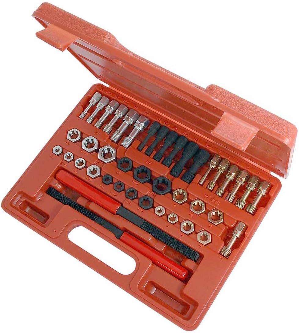 Ctooltool Universal 42Pcs Thread Chaser Set, Rethread Repair Tool, Fractional and Metric Thread Restorer Kit Pack of 2