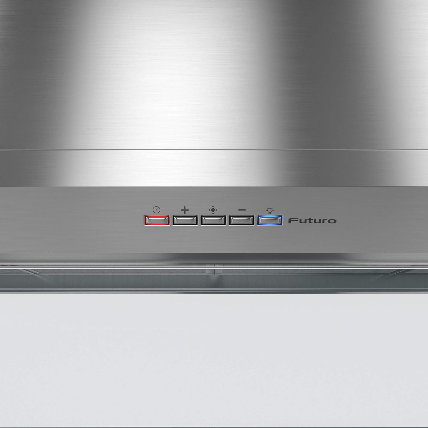 Futuro Futuro Shade 36 Inch Wall-mount/In-Cabinet Modern Range Hood - Italian Desing Vent Hood - Stainless Steel & Flip Glass, LED, Ultra-Quiet, with Blower