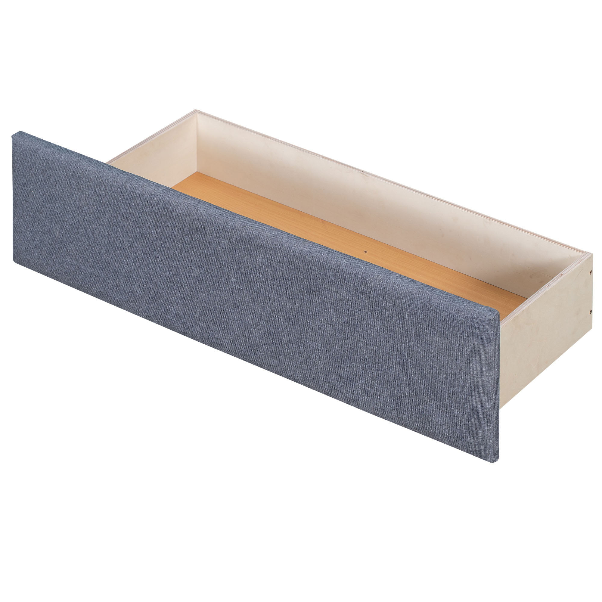 L Shaped Platform Bed with Rollers and Two Drawers Attached Built-in Desk, Double, Grey. Size, 119''L*119''W*37.2''H, suitable for various households