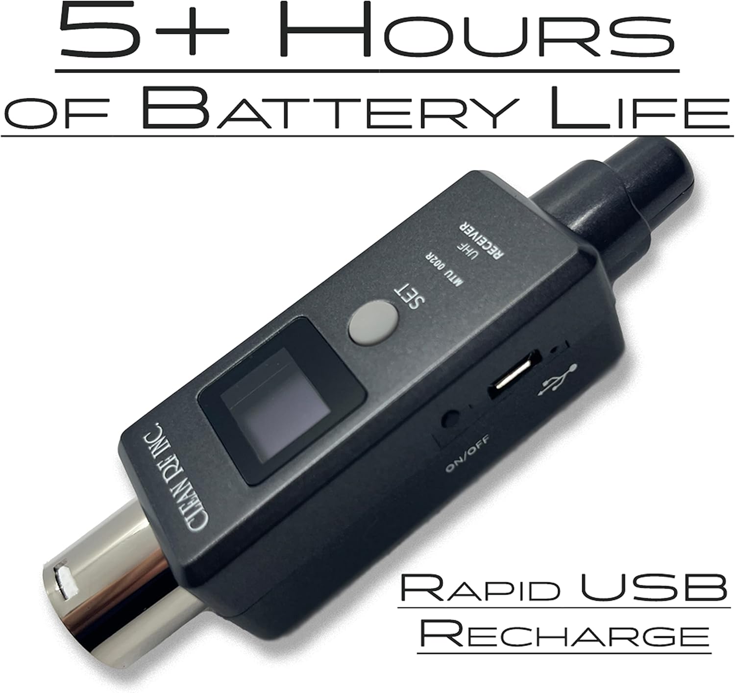 Wireless XLR Adapter System | Transmitter and Receiver for Dynamic Microphones Active PA Systems Mobile DJs or Instrument Wireless | 48k UHF Digital | 5+ Hours of Battery Life | USB Recharge Capable