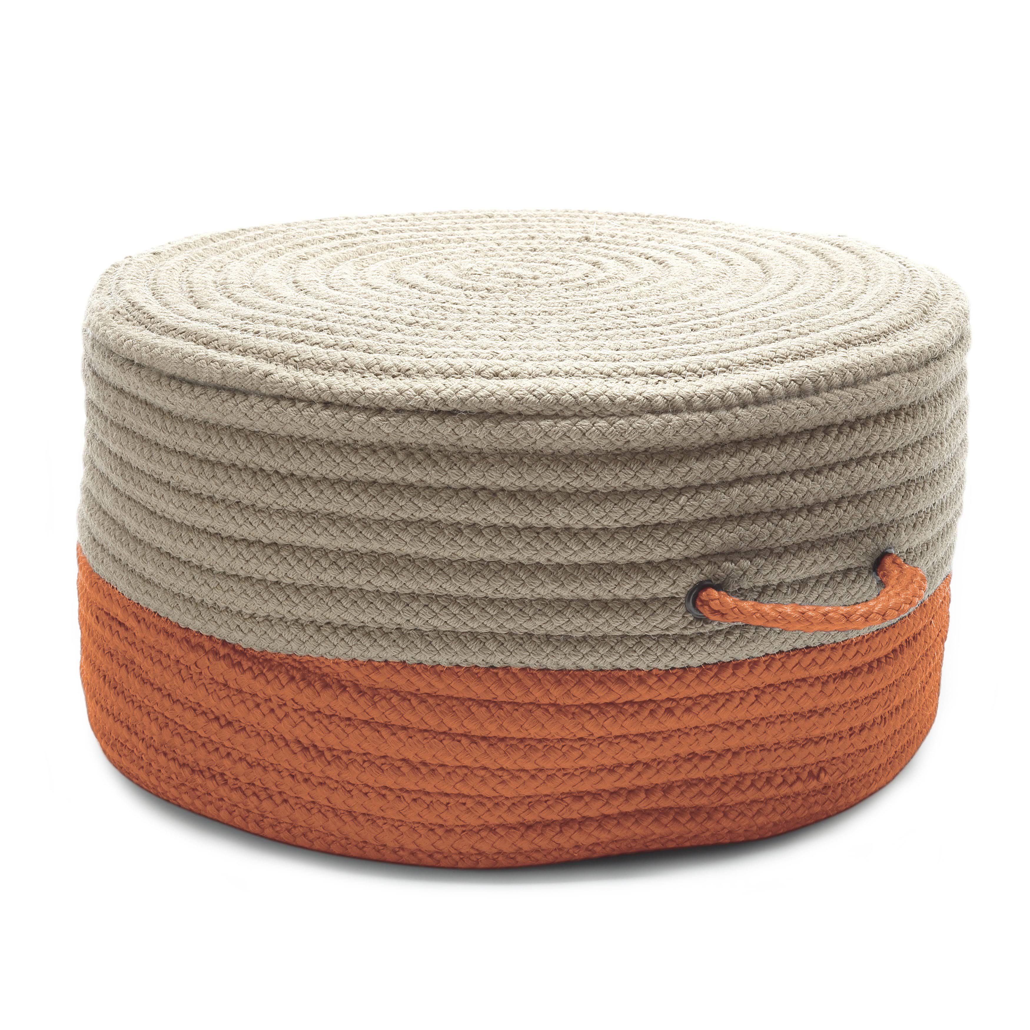 Colonial Mills Orange Two-Tone Pouf 20x22x20x22x11x22