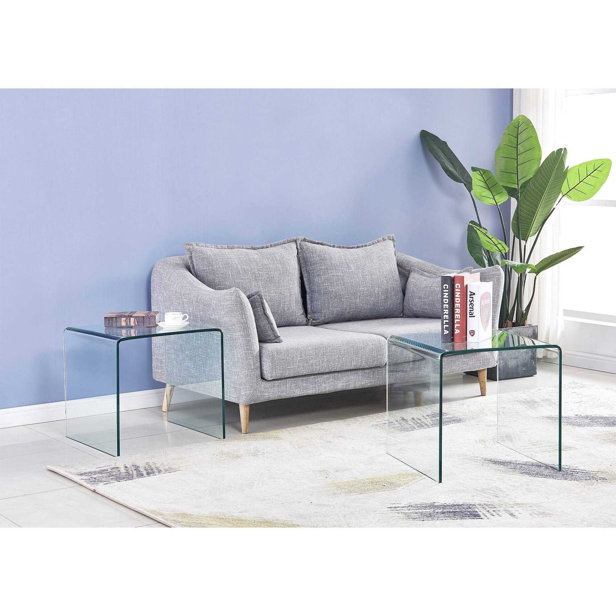 Glass Console Table, Transparent Tempered Glass Console Table - 43.3x13.78x29.52 inch