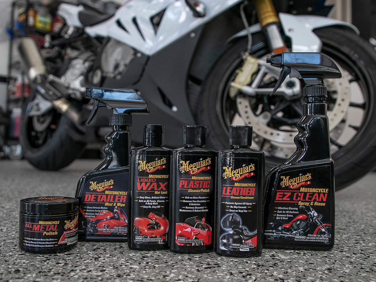 Meguiar's Motorcycle Care Kit &ndash; Package for Motorcycle Cleaning and Detailing &ndash; G55033
