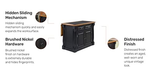 Monarch Black/Distressed Oak Kitchen Island by Home Styles