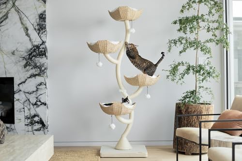 MAU 73" Tall Modern Cat Tree Scratching Tower for Large Cats, Scratching Post Condo, Cat Tower for Multiple Cats, Luxury Cat Gifts by Mau Lifestyle